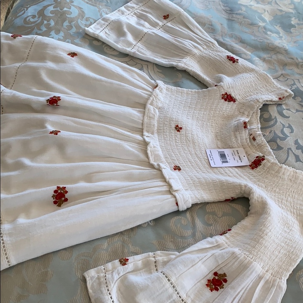 Free People Counting Daisies Ivory Mini Dress
